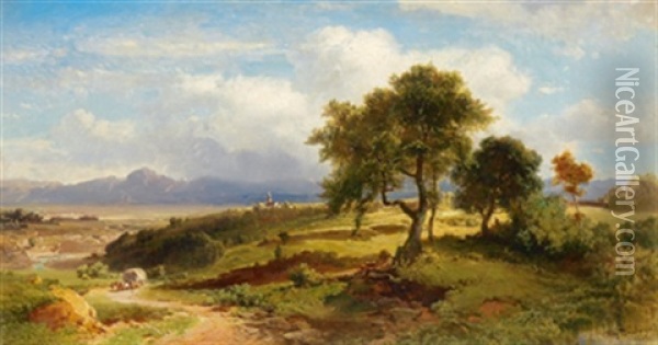 Eine Landschaft Oil Painting - Fritz Bamberger