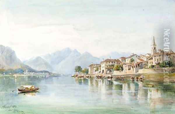 Lake Maggiore Oil Painting - Arthur Perigal