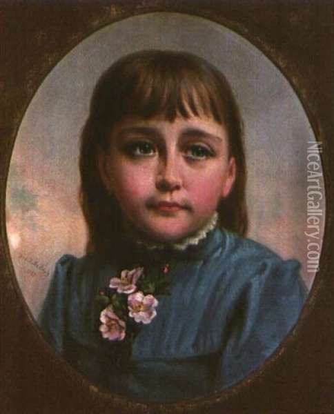 Portrait Of A Girl Oil Painting - Ferdinand Thomas Lee Boyle