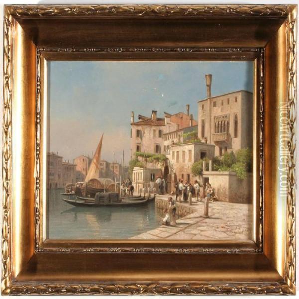 Canal Grande. 
Venezia Oil Painting - Frederik Niels M. Rohde