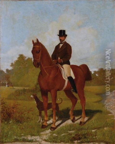 Gentiluomo A Cavallo Oil Painting - Alfred De Dreux