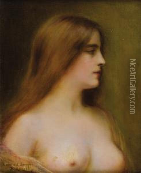Portrait Of A Young Woman Oil Painting - H. Rondel