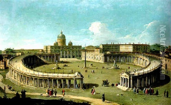 Saint Peter's, Rome Oil Painting - Antonio Joli