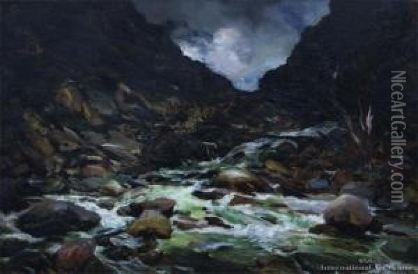 Mountain Stream Oil Painting - Petrus van der Velden