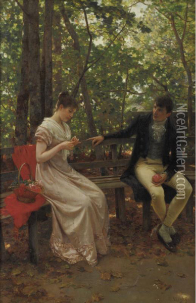 The Thread Of Love Oil Painting - Eduard Niczky