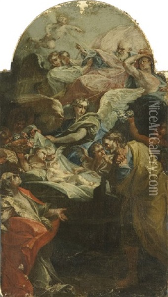 Nativita Oil Painting - Carlo Innocenzo Carlone