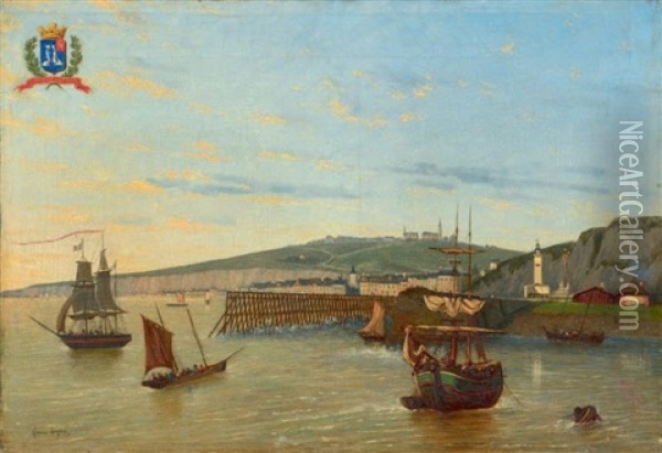 Le Port De Saint Valery-en-caux Oil Painting - Frederic Legrip
