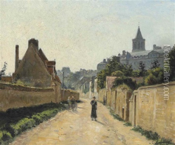 Caen. La Rue De Calix Oil Painting - Stanislas Lepine