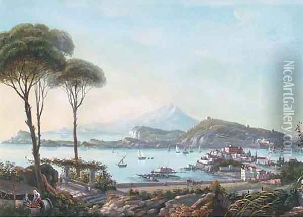 Bay of Naples Oil Painting - Italian School