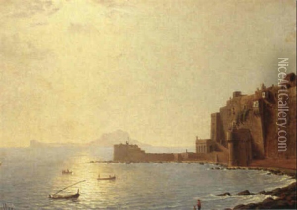 Castel Del Ovo, Naples Oil Painting - Frank Waller