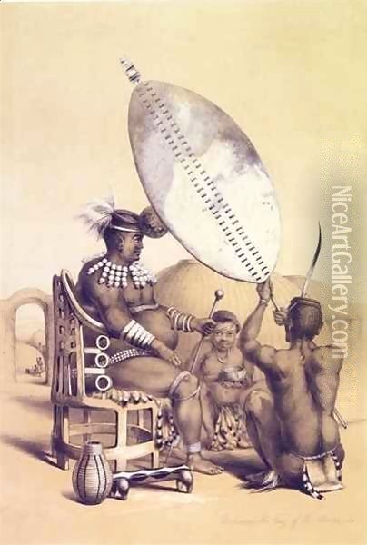 Umpanda the King of the Amazulu Oil Painting - George French Angas
