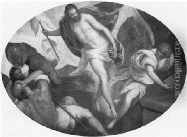 The Resurrection Oil Painting - Jacopo Palma il Giovane