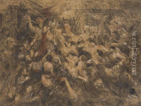 Le Christ Aux Outrages Oil Painting - Henry de Groux