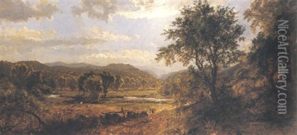 The Saw Mill River Oil Painting - Jasper Francis Cropsey