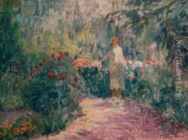 Garden Walk Oil Painting - Thomas Gilbert White
