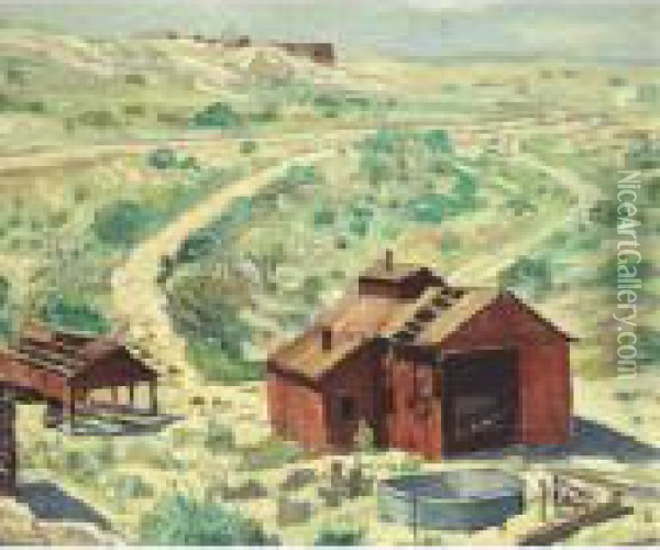 Mine Buildings Oil Painting - Walter Elmer Schofield