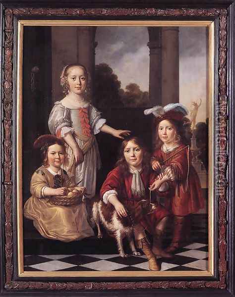 Portrait of Four Children 1657 Oil Painting - Nicolaes Maes