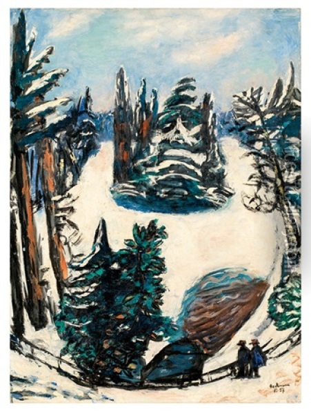 Le Lac Im Winter - Bois De Boulogne Im Winter Oil Painting - Max Beckmann