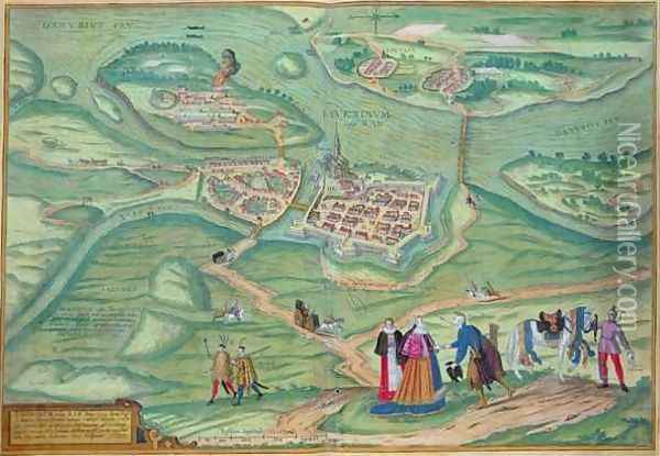 Map of Raab from Civitates Orbis Terrarum Oil Painting - Joris Hoefnagel