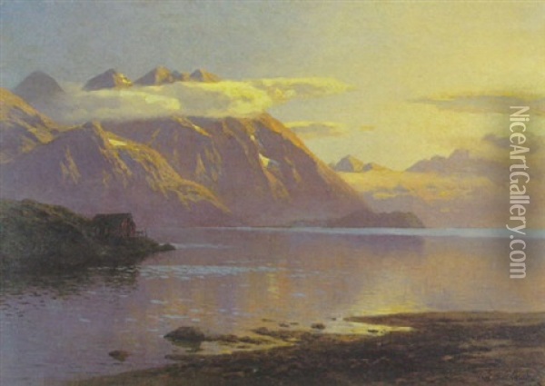 Morgen Am Raftsund Oil Painting - Karl Paul Themistocles von Eckenbrecher
