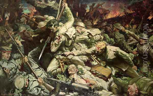 The Welsh at Mametz Wood Oil Painting - Christopher Williams