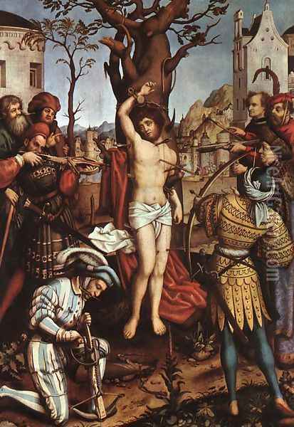 The Martyrdom of Saint Sebastian c. 1516 Oil Painting - Hans, The Elder Holbein