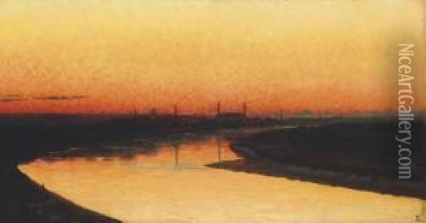 Moscow At Sunset Oil Painting - Vasili Vasilyevich Vereshchagin