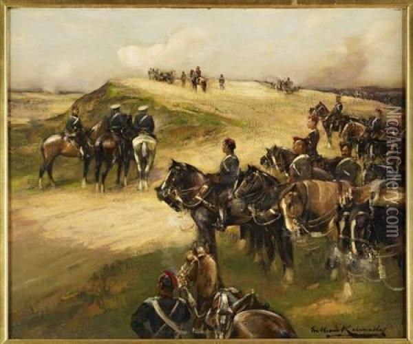 Cavalry Manoeuvres Oil Painting - William Kennedy