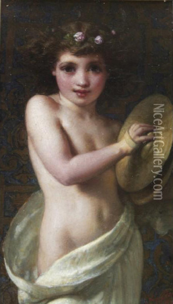 The Cymbal Girl Oil Painting - Henry Le Jeune