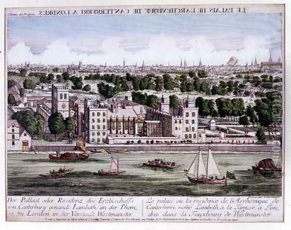 View of Lambeth Palace, c.1750 Oil Painting - Jean Benoit Winckler