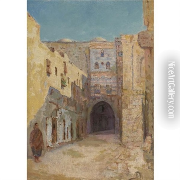 A Street In Cairo Oil Painting - Vasili Dimitrievich Polenov