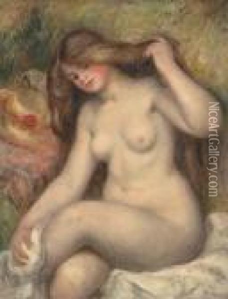 Grande Baigneuse Aux Jambes Croisees Oil Painting - Pierre Auguste Renoir