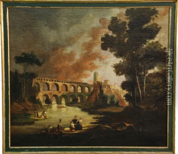 Pont Du Gard, Near Nimes France Oil Painting - Hubert Robert