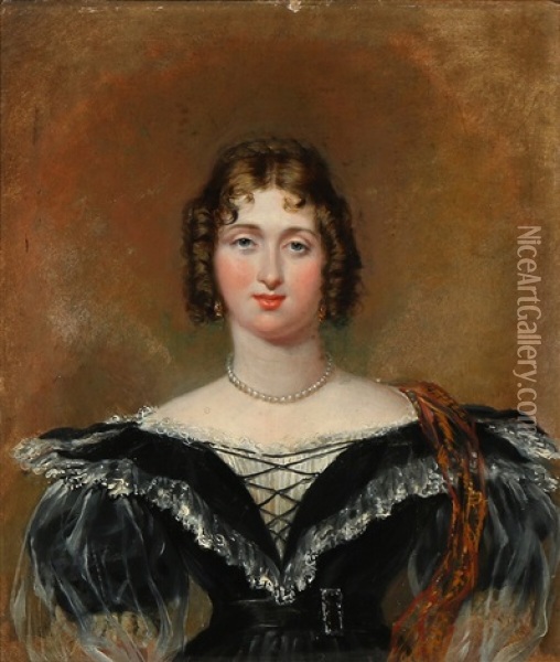Portrait Of Mrs Wood Oil Painting - George Hayter