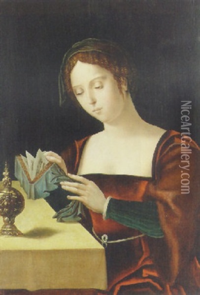 The Magdalen Reading Oil Painting -  Master of the Female Half Lengths