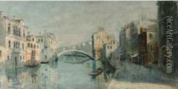 Venezia Oil Painting - Pieretto Bortoluzzi Bianco