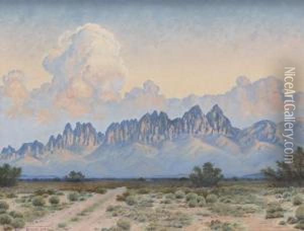 Davis Mountains Oil Painting - Lewis Woods Teel