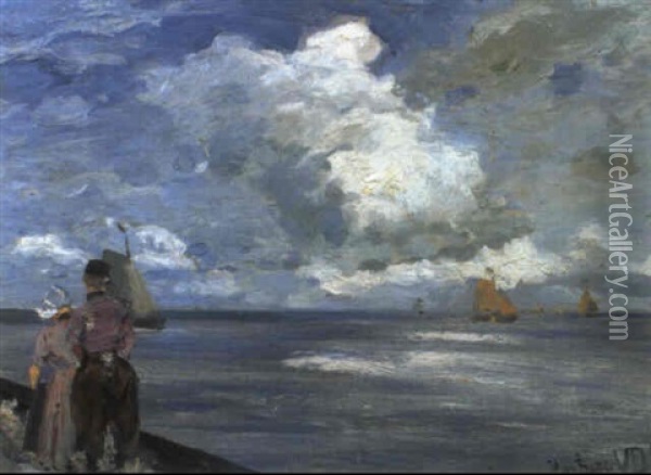 Am Meer Oil Painting - Hans Von Bartels