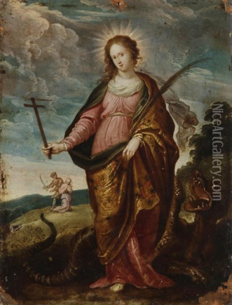Sainte Marguerite Oil Painting - Pieter Lisaert