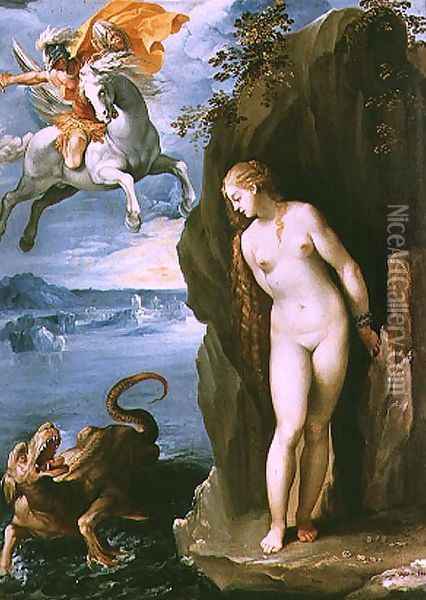 Perseus Rescuing Andromeda, 1602 Oil Painting - Giuseppe Cesari