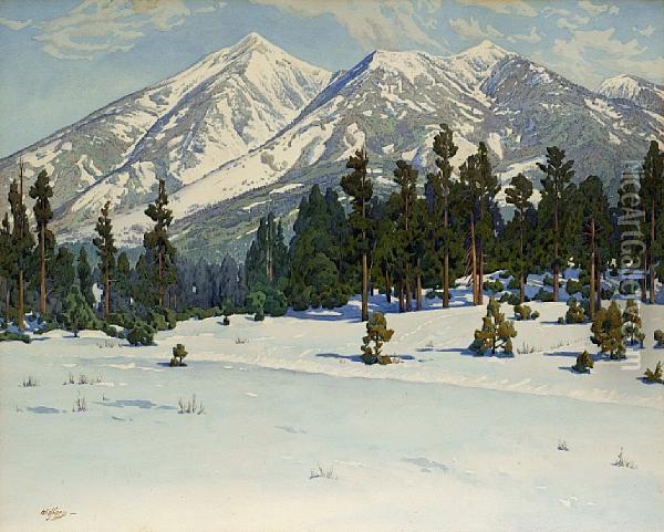 San Francisco Peaks, Arizona Oil Painting - Gunnar M. Widforss