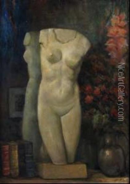Busto Di Donna In Marmo Oil Painting - William Savery Bucklin