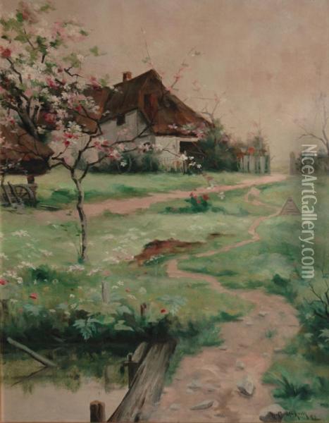 Landscape With A Flowering Tree Oil Painting - William Castle Keith