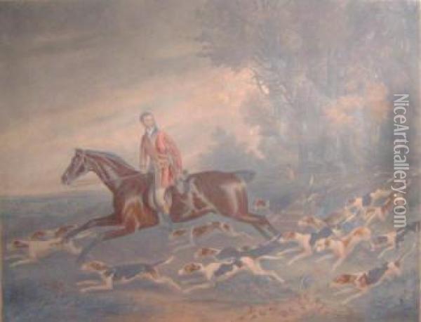 'mr C Davis - His Majesty's Huntsman On His Favourite Mare Columbine' Oil Painting - William Giller