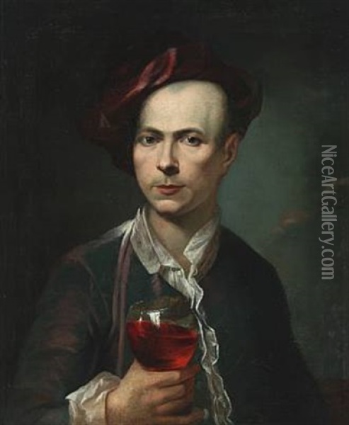 Portrait Of The German Painter Anton Raphael Mengs Oil Painting - Anton Raphael Mengs