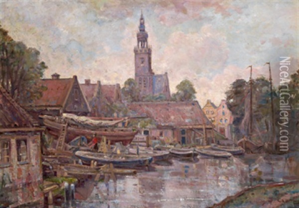 Die Bootswerft Oil Painting - George Hendrik Breitner