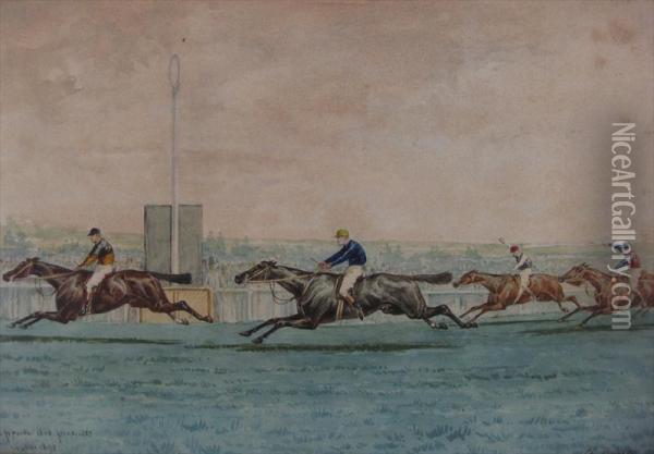 Grand Steeple-chase De Paris Oil Painting - Charles Bombled
