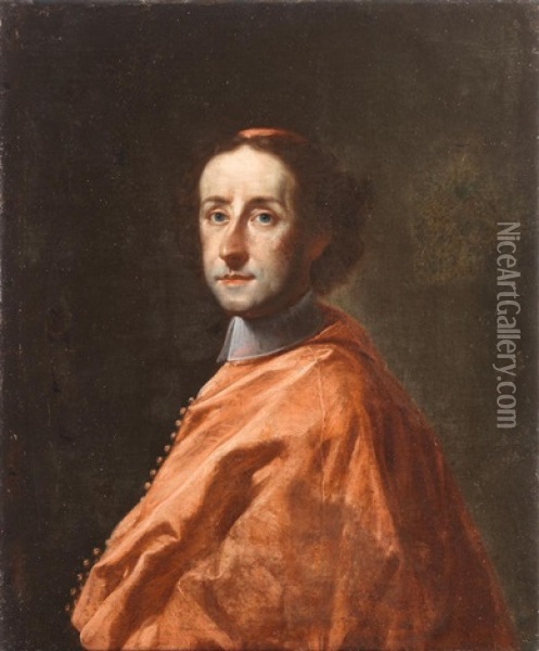 Portrait Of Cardinal Ottoboni (1667-1740), Half-length, In Cardinal's Robes Oil Painting - Francesco Trevisani