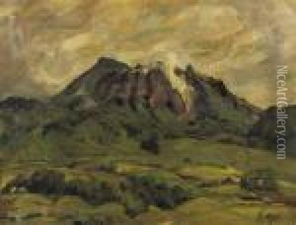 An Active Vulcano On Sumatra Oil Painting - Hans von Hayek