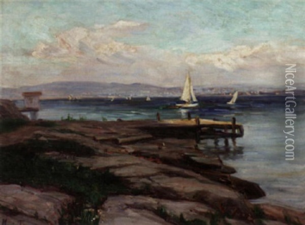 Seilbater I Oslofjorden Oil Painting - Marie K. H. Tannaes